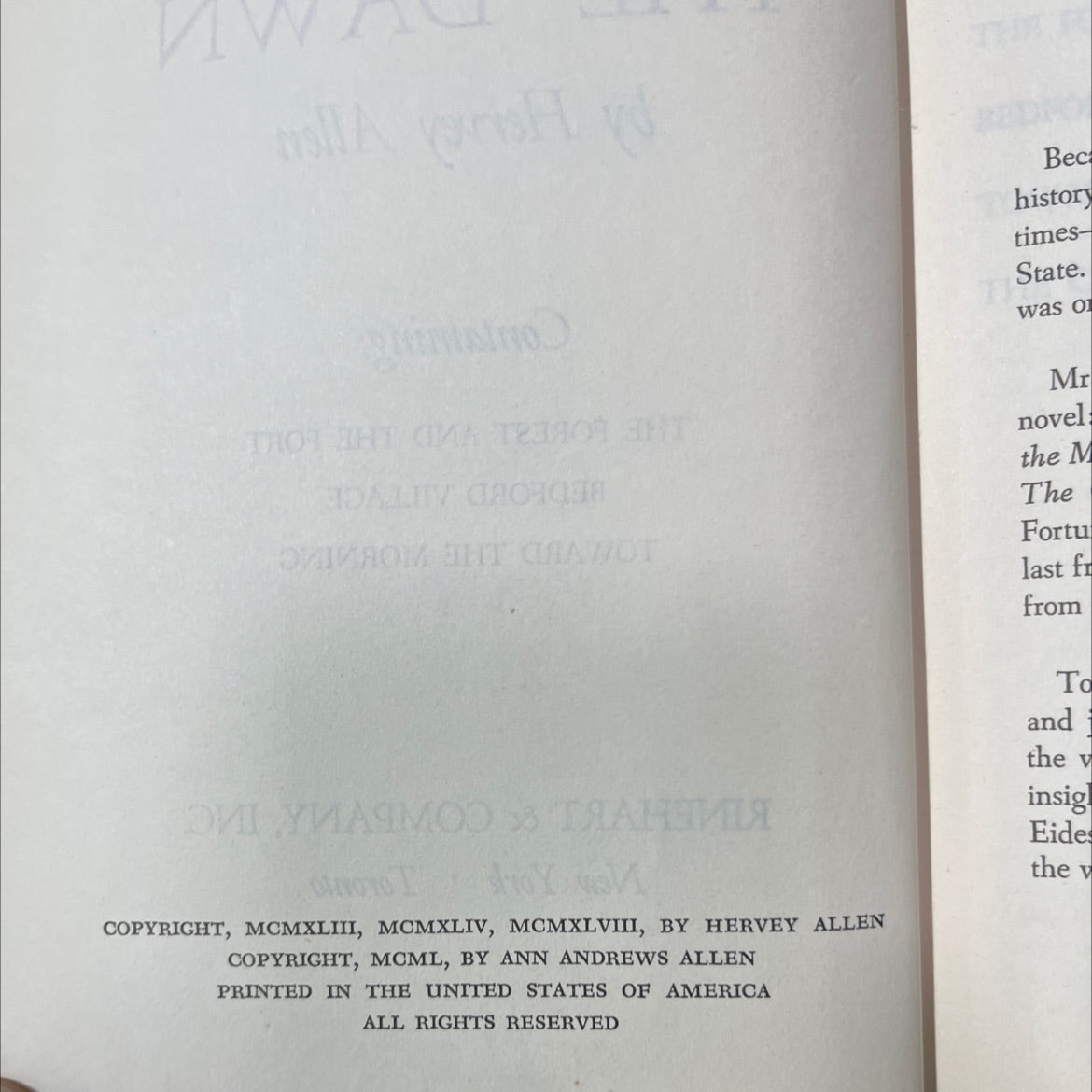 the city in the dawn book, by hervey allen, 1948 Hardcover image 3