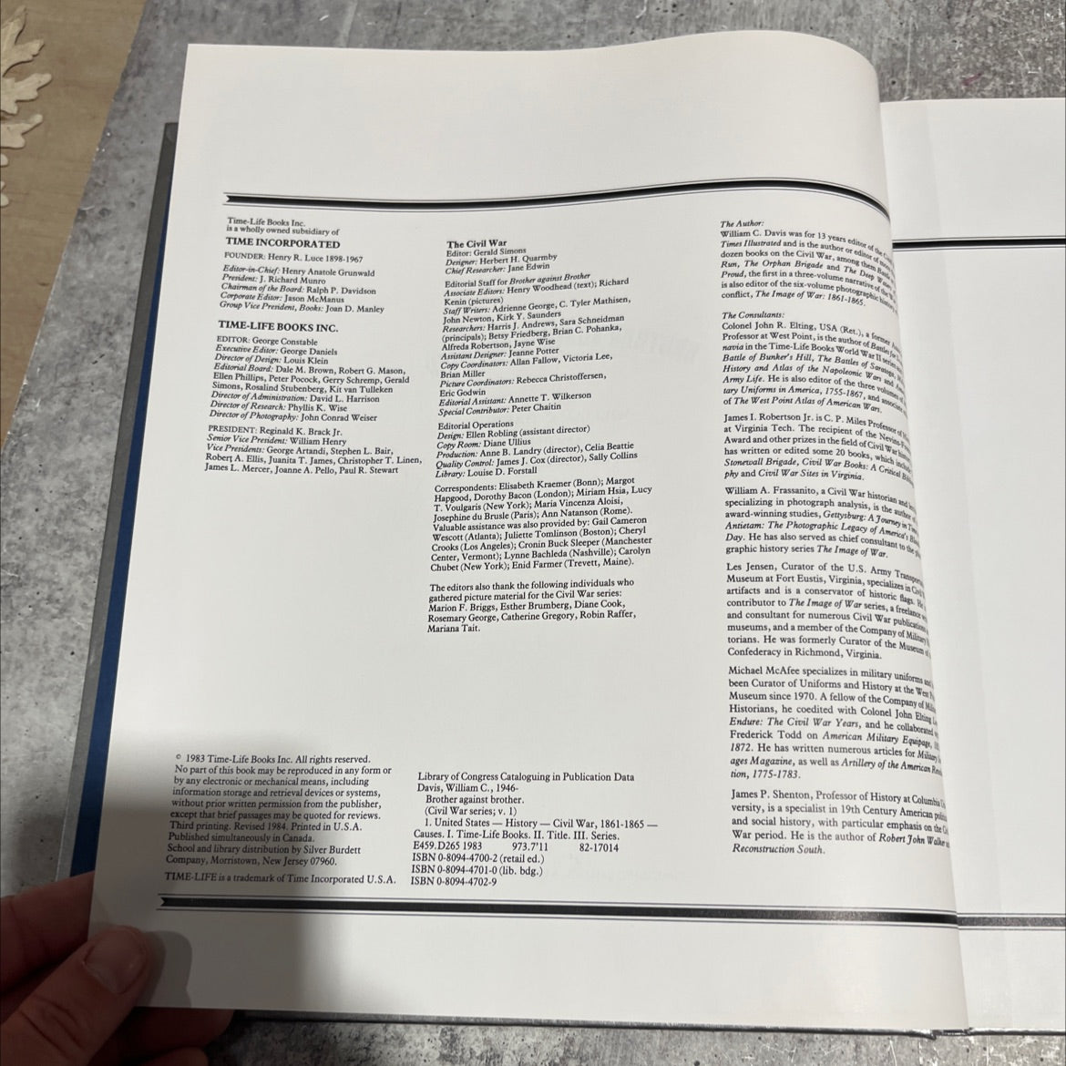 the civil war brother against brother book, by william c. davis, 1984 Hardcover image 3