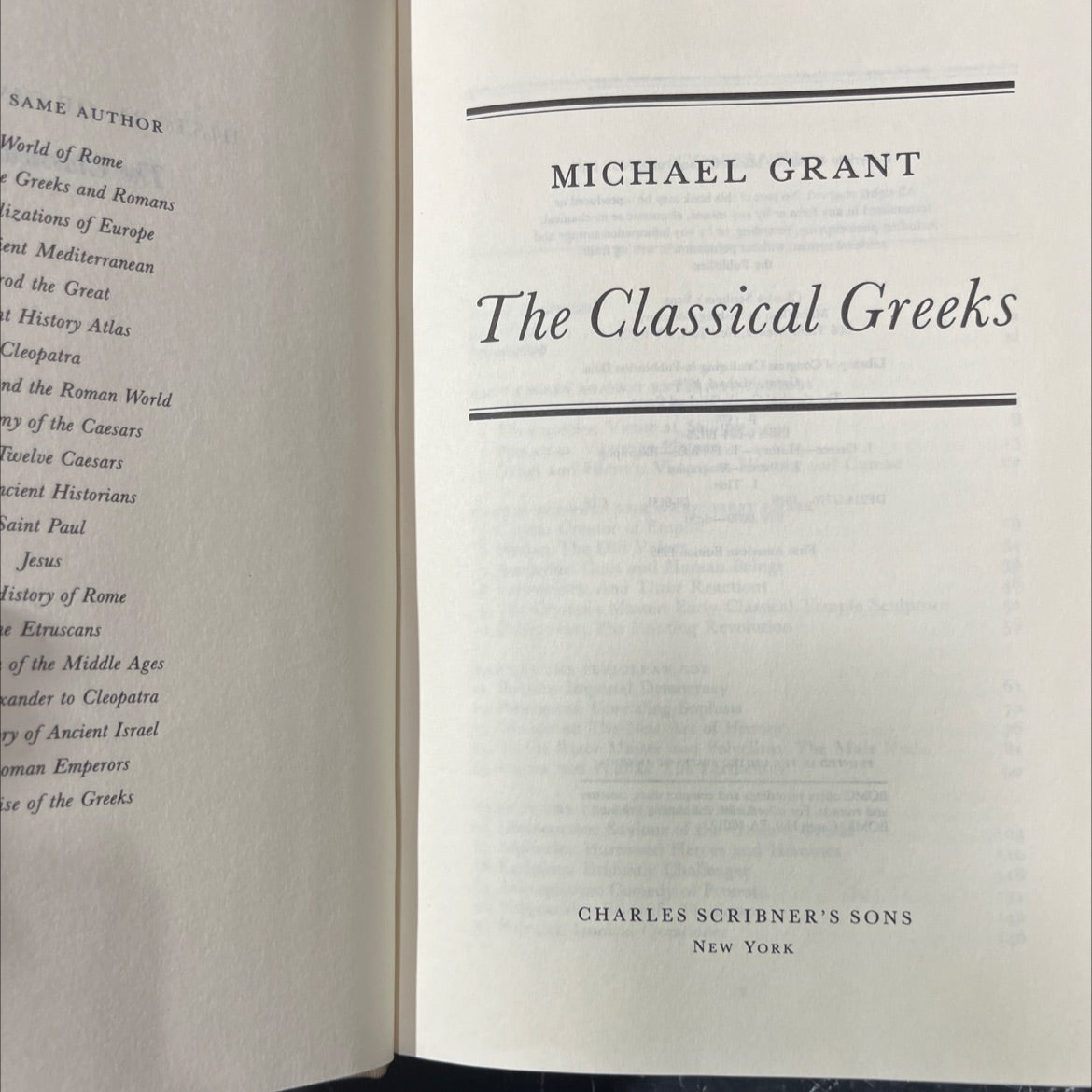 the classical greeks book, by michael grant, 1989 Hardcover image 2