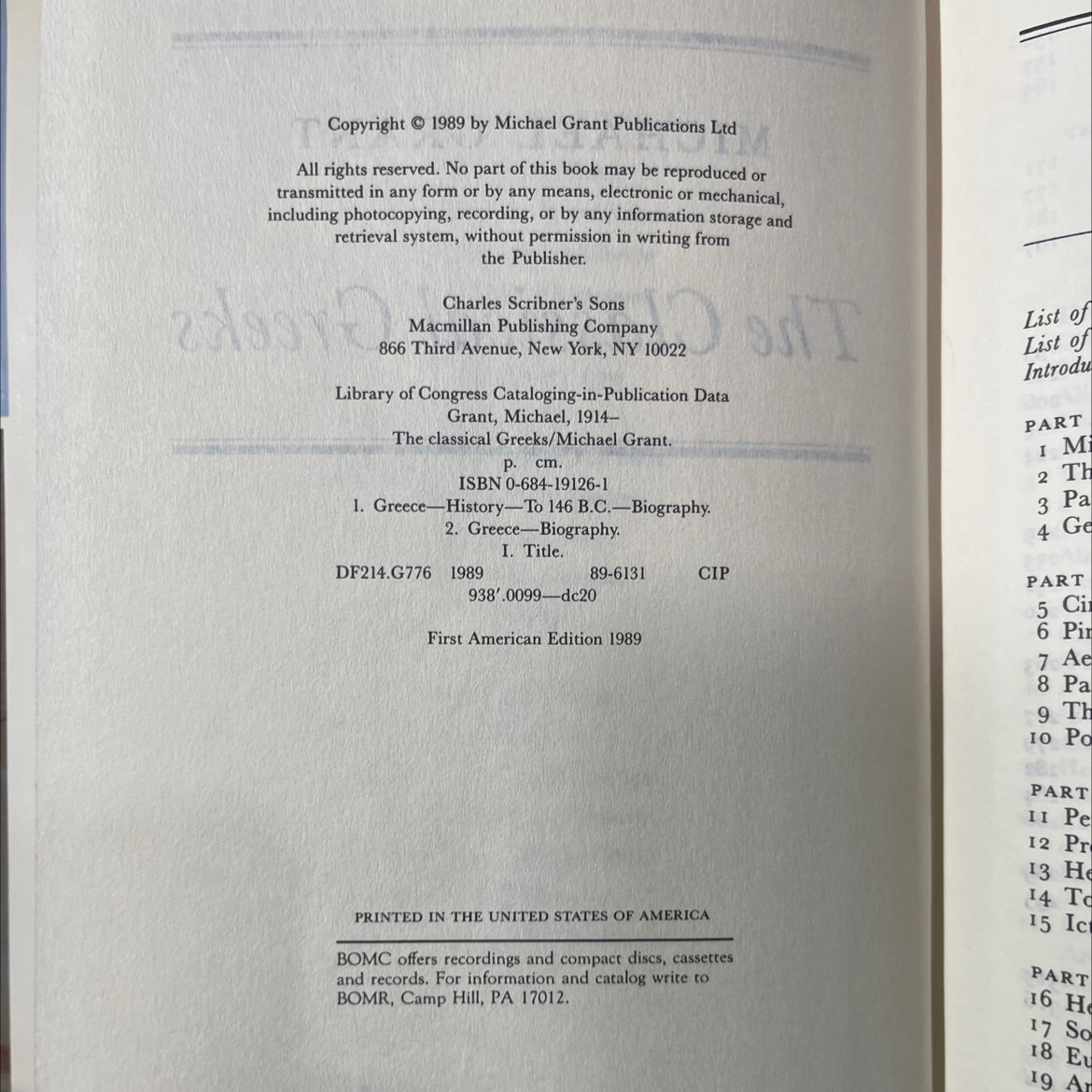 the classical greeks book, by michael grant, 1989 Hardcover image 3