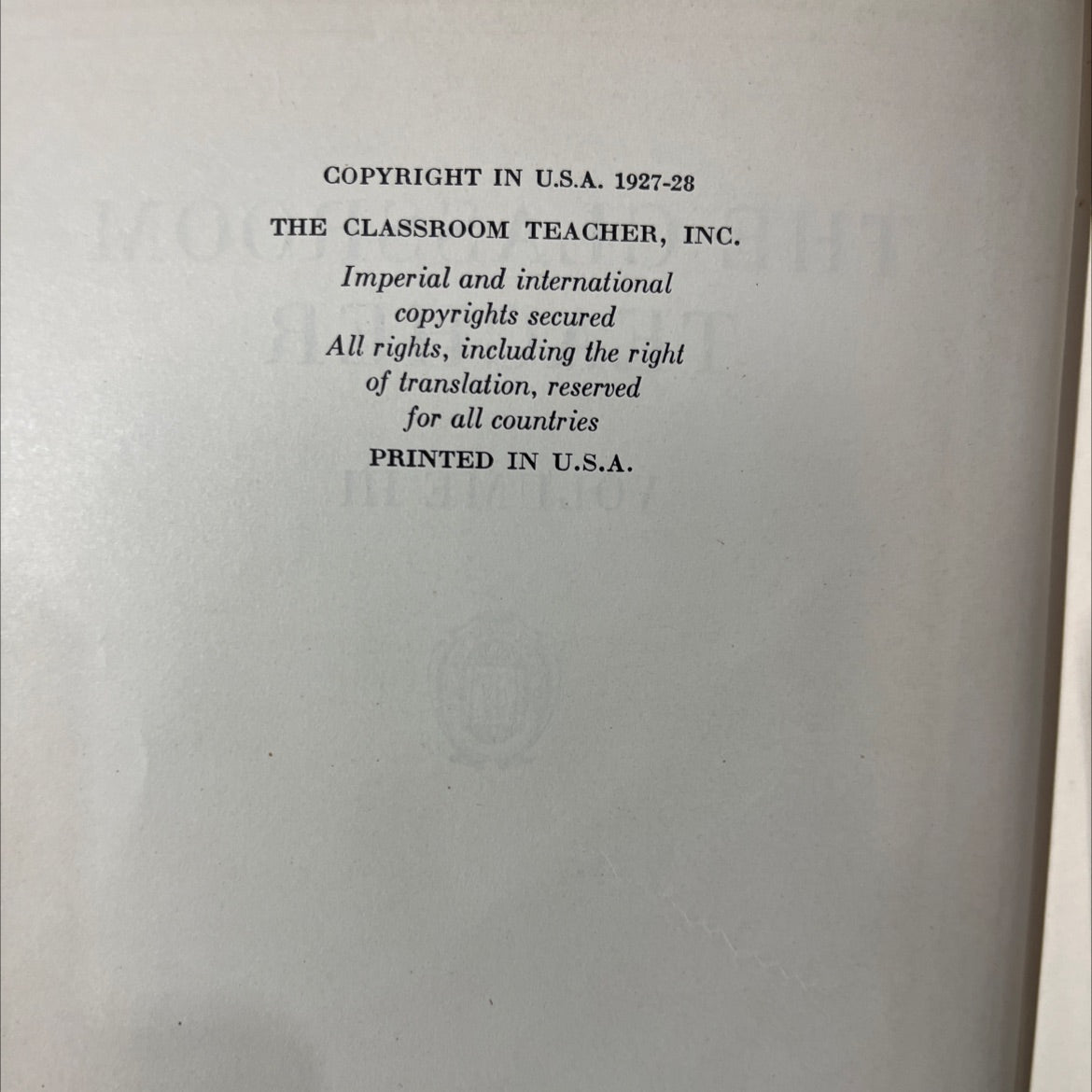 the classroom teacher book, by unknown, 1928 Hardcover image 3