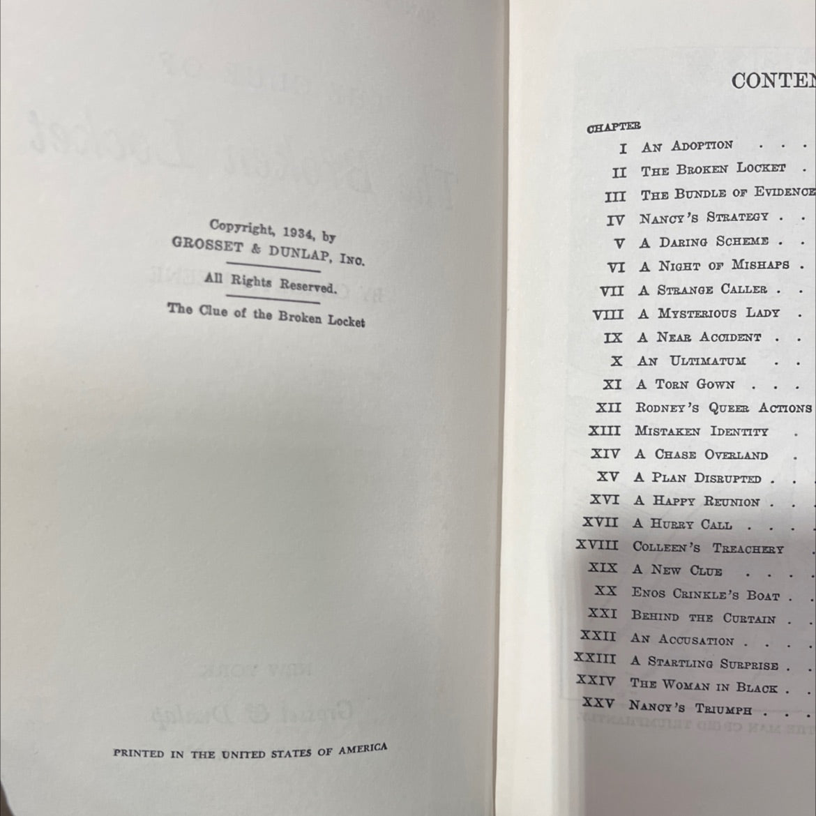 the clue of the broken locket book, by carolyn keene, 1934 Hardcover image 3