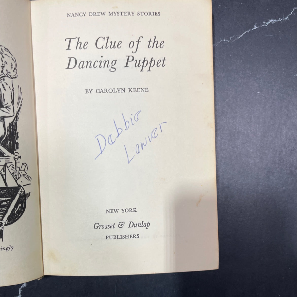 the clue of the dancing puppet book, by carolyn keene, 1962 Hardcover image 2