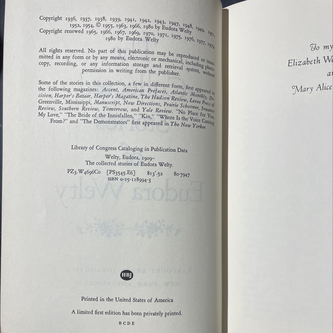 the collected stories of eudora welty book, by Eudora Welty, 1980 Hardcover image 3