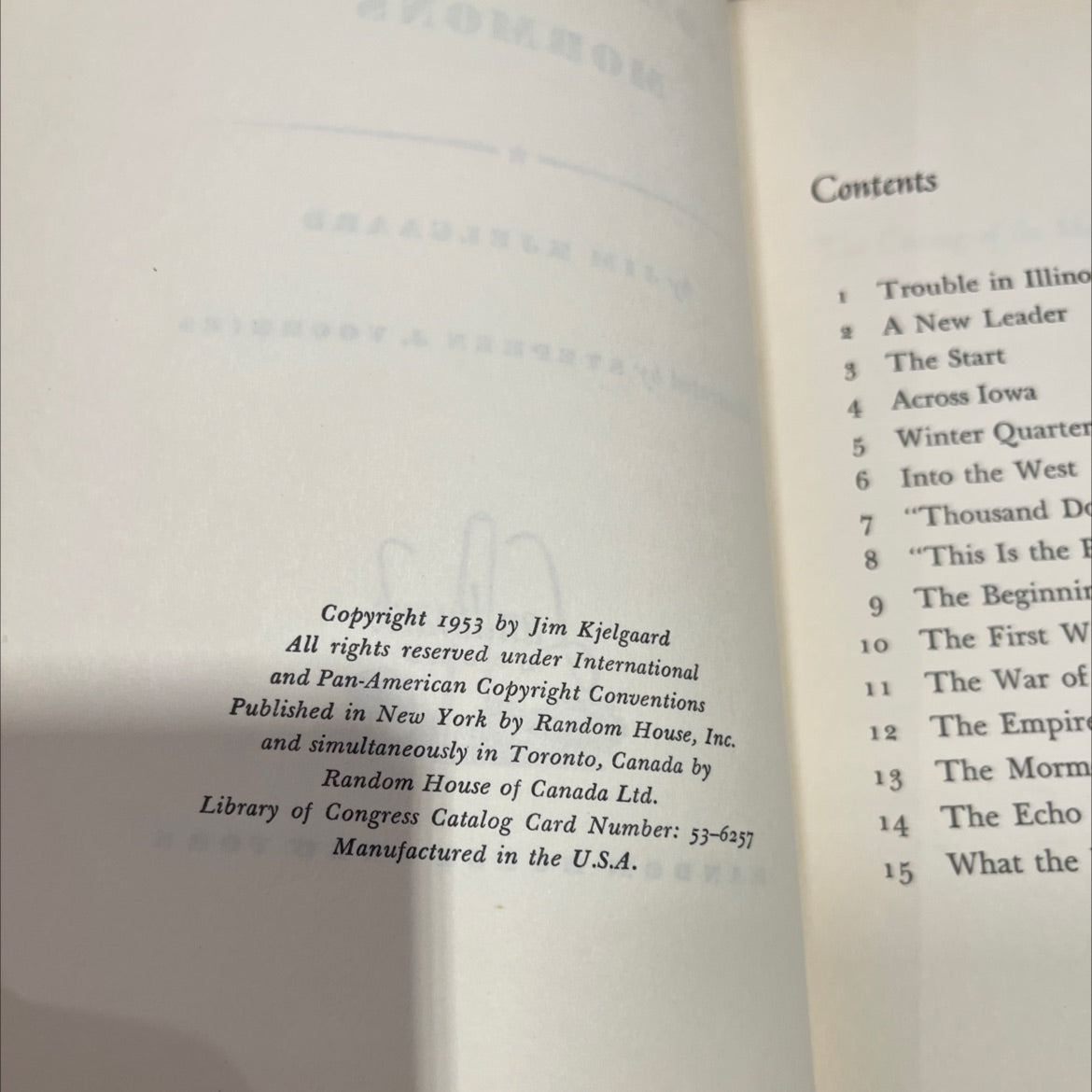 the coming of the mormons book, by jim kjelgaard, 1953 Hardcover image 3