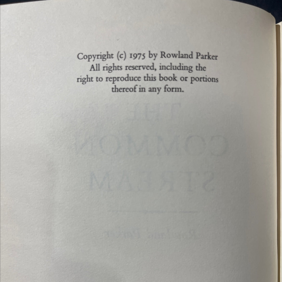 the common stream book, by Rowland Parker, 1975 Hardcover image 3