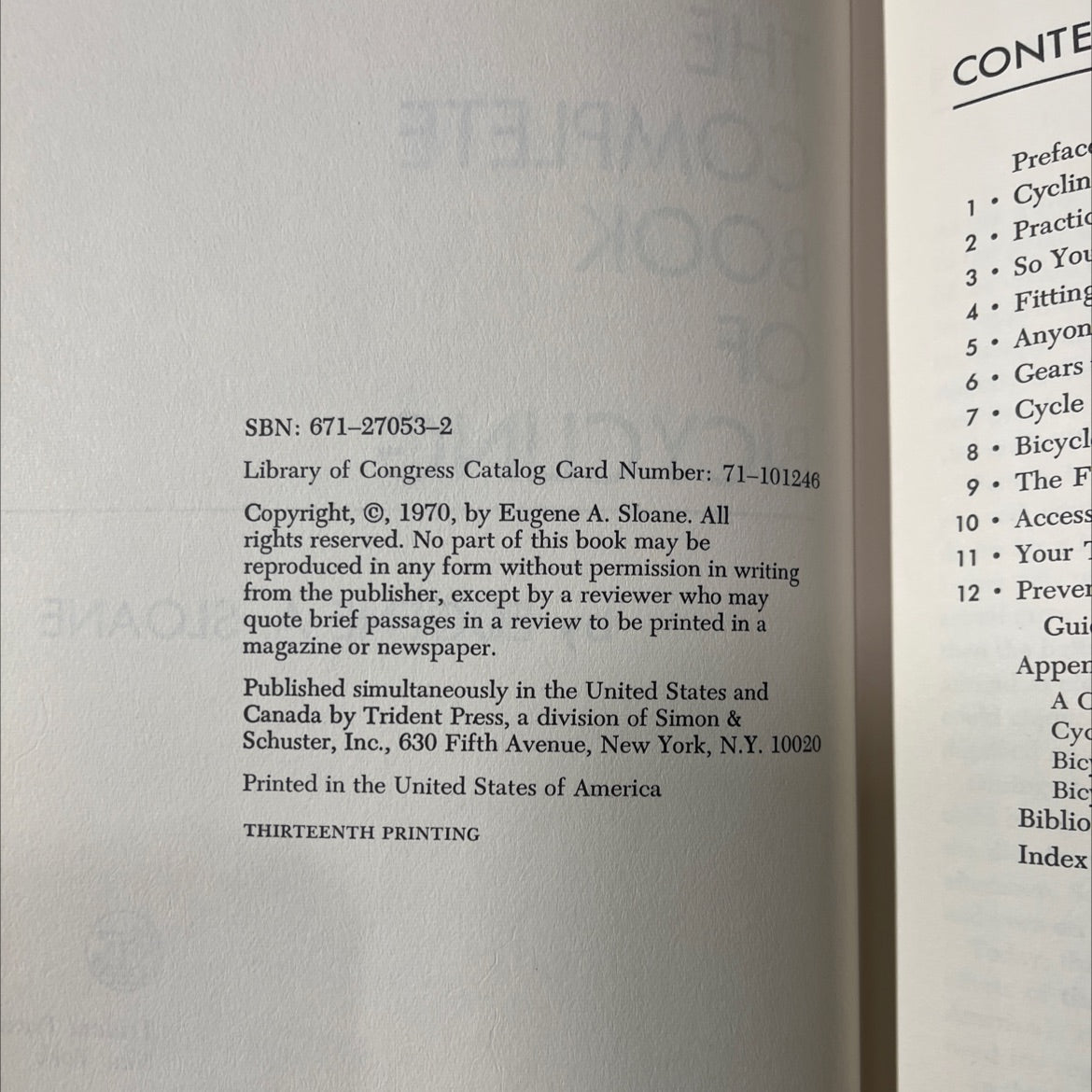 the complete book of bicycling book, by eugene a. sloane, 1970 Hardcover image 3