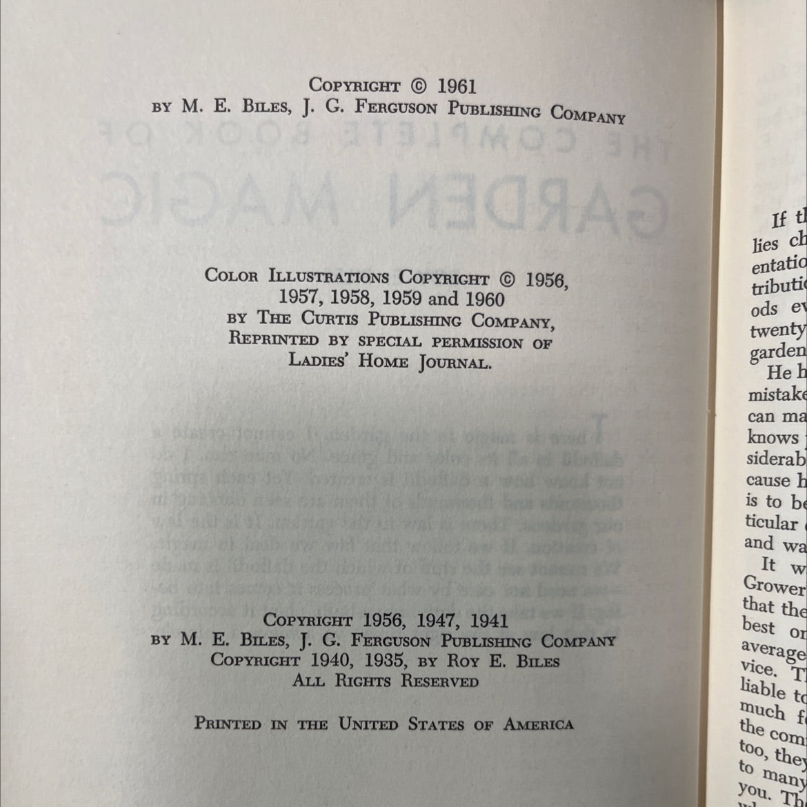 the complete book of garden magic book, by roy e. biles, 1961 Hardcover image 3