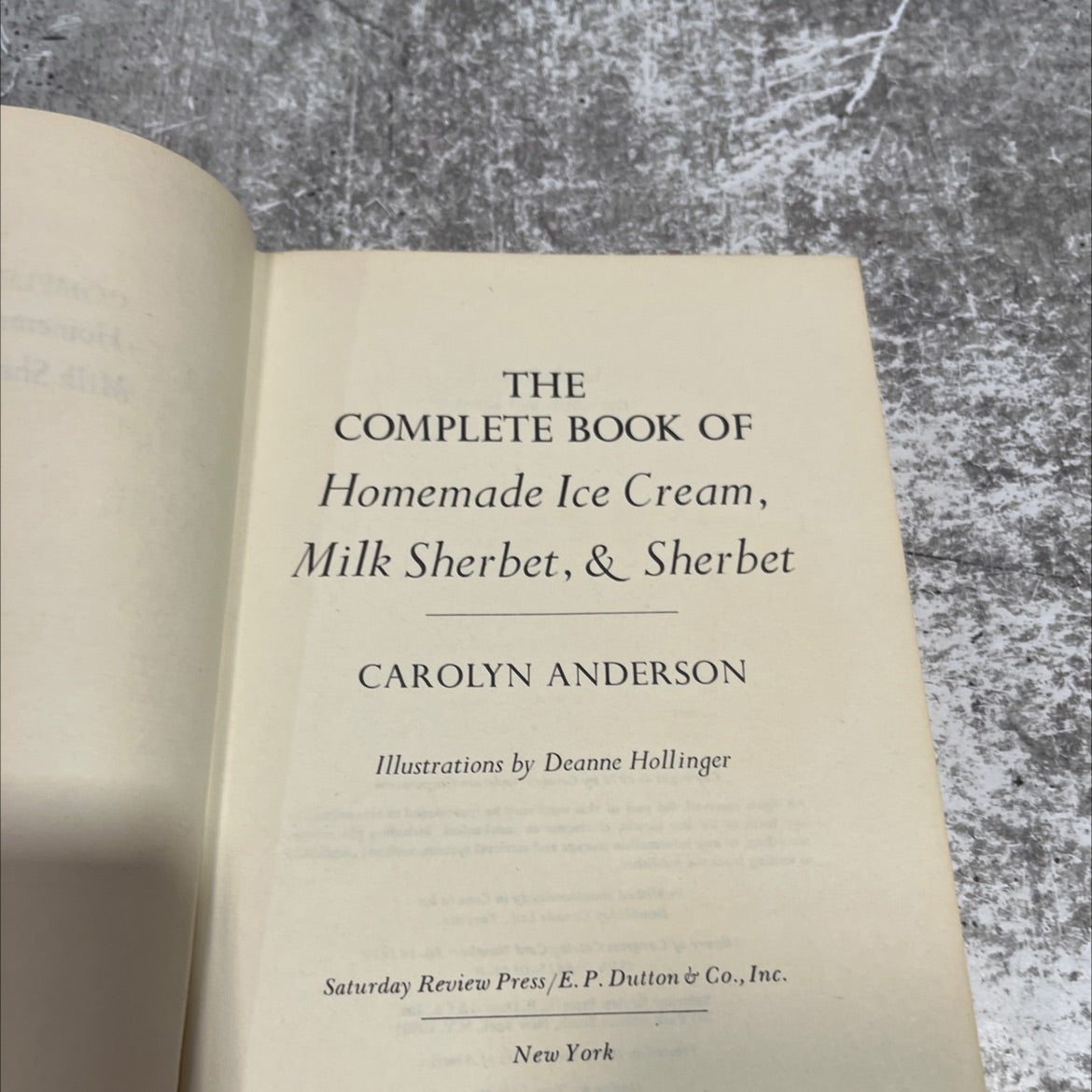 the complete book of homemade ice cream, milk sherbet, & sherbet book, by carolyn anderson, 1972 Hardcover image 2
