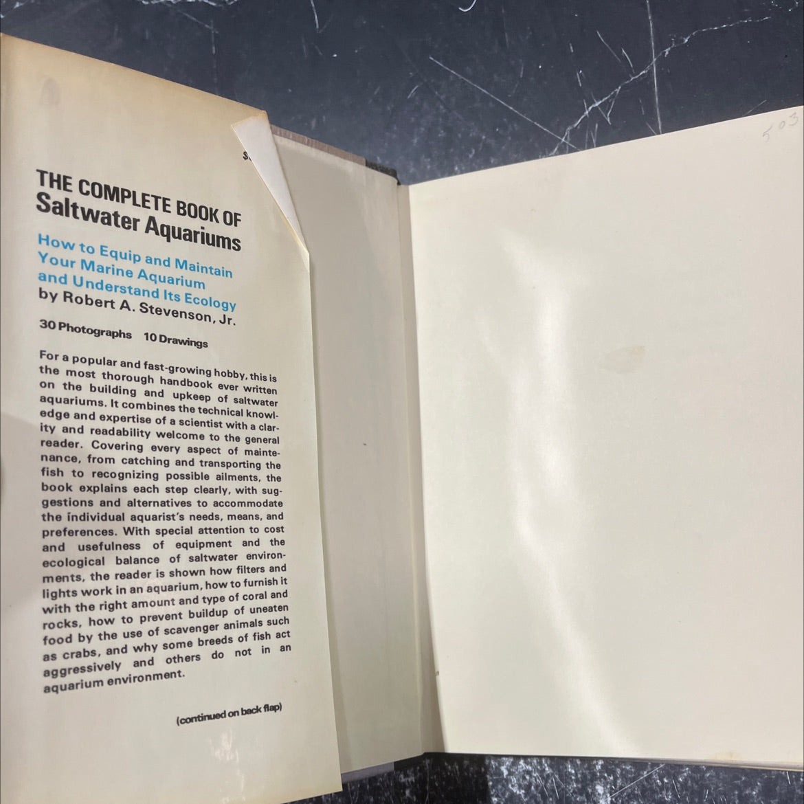 the complete book of saltwater aquariums book, by Robert A. Stevenson, Jr., 1974 Hardcover image 4