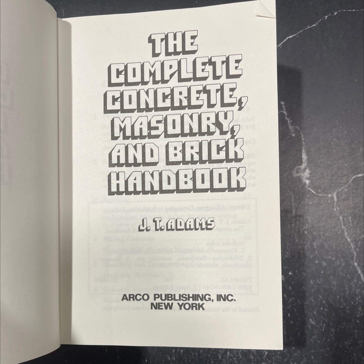 the complete concrete masonry and brick handbook book, by j.t. adams, 1979 Hardcover image 2
