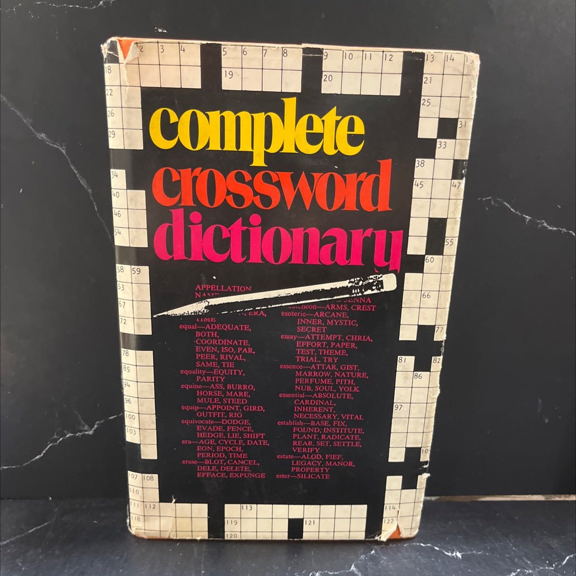 the complete crossword dictionary book, by philip j. montamble, 1972 Hardcover image 1