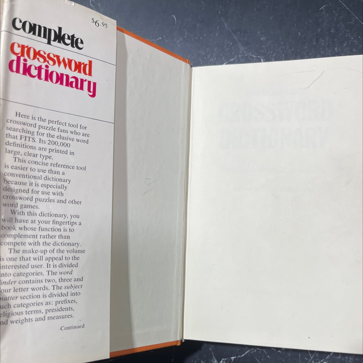 the complete crossword dictionary book, by philip j. montamble, 1972 Hardcover image 4