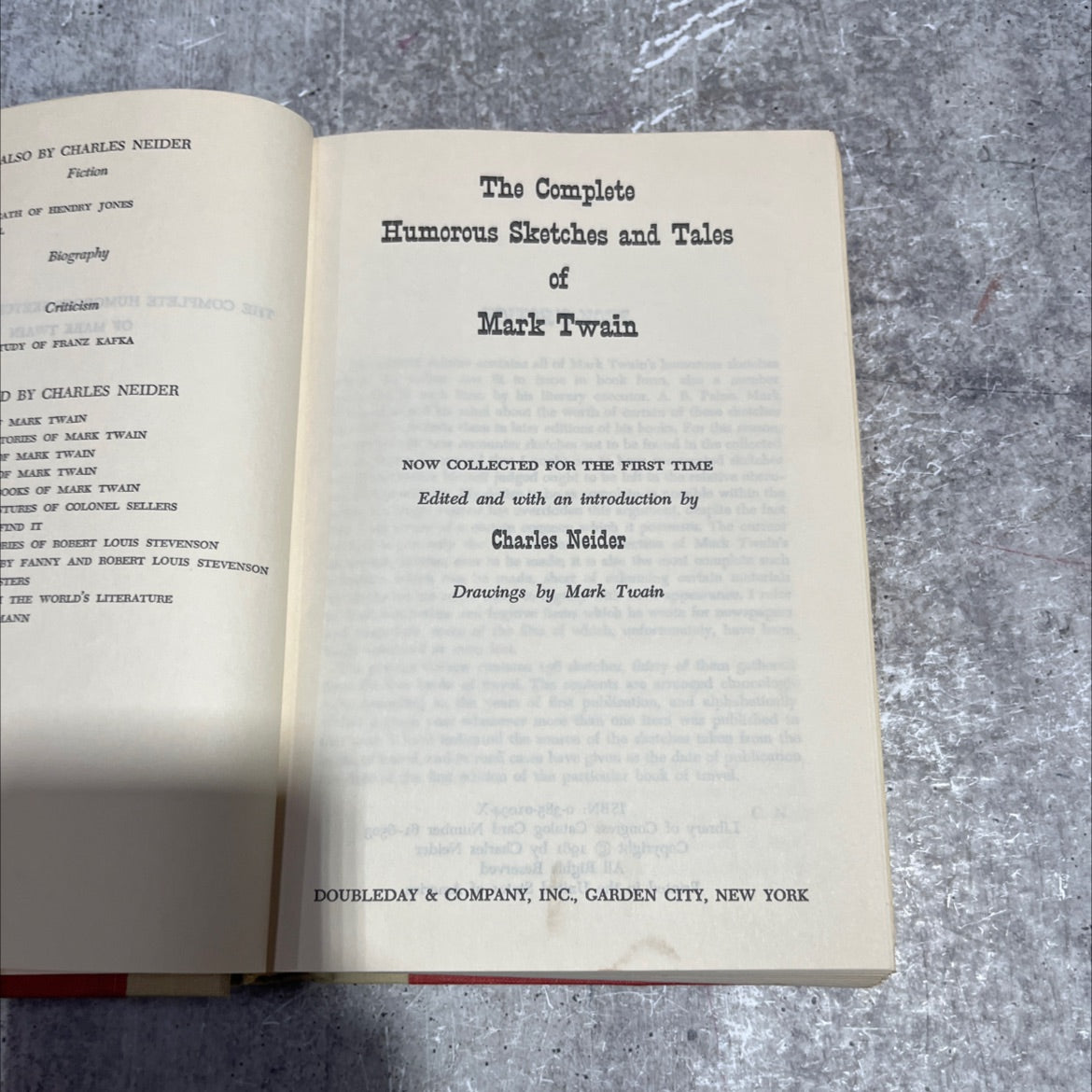 the complete humorous sketches and tales of mark twain book, by mark twain, 1961 Hardcover image 2