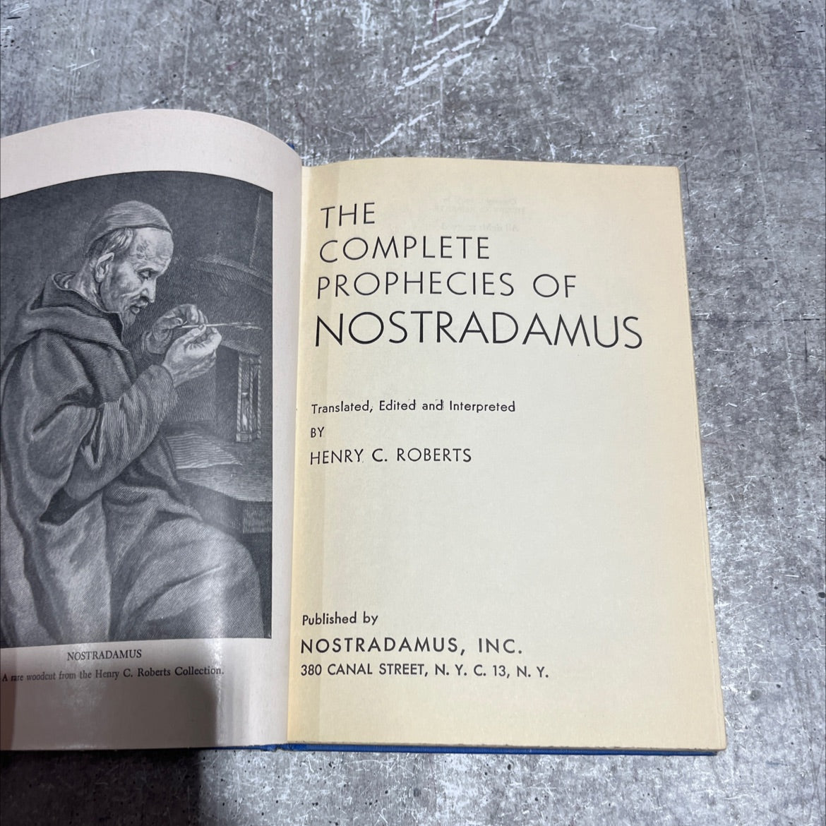 the complete prophecies of nostradamus book, by henry c. roberts, 1949 Hardcover image 2