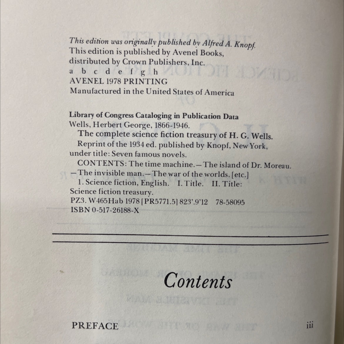 the complete science fiction treasury of h. g. wells book, by h. g. wells, 1978 Hardcover image 3