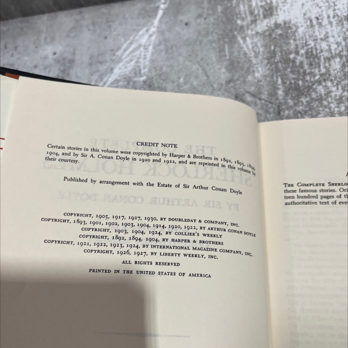 the complete sherlock holmes book, by sir arthur conan doyle, 1927 Hardcover image 3