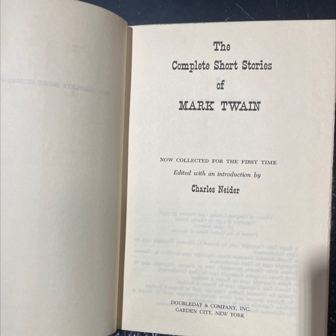 the complete short stories of mark twain now collected for the first time book, by mark twain, 1957 Hardcover image 2