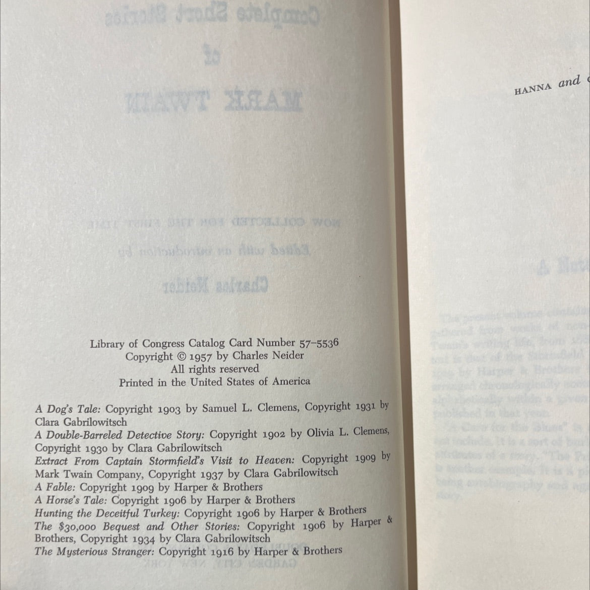 the complete short stories of mark twain now collected for the first time book, by mark twain, 1957 Hardcover image 3