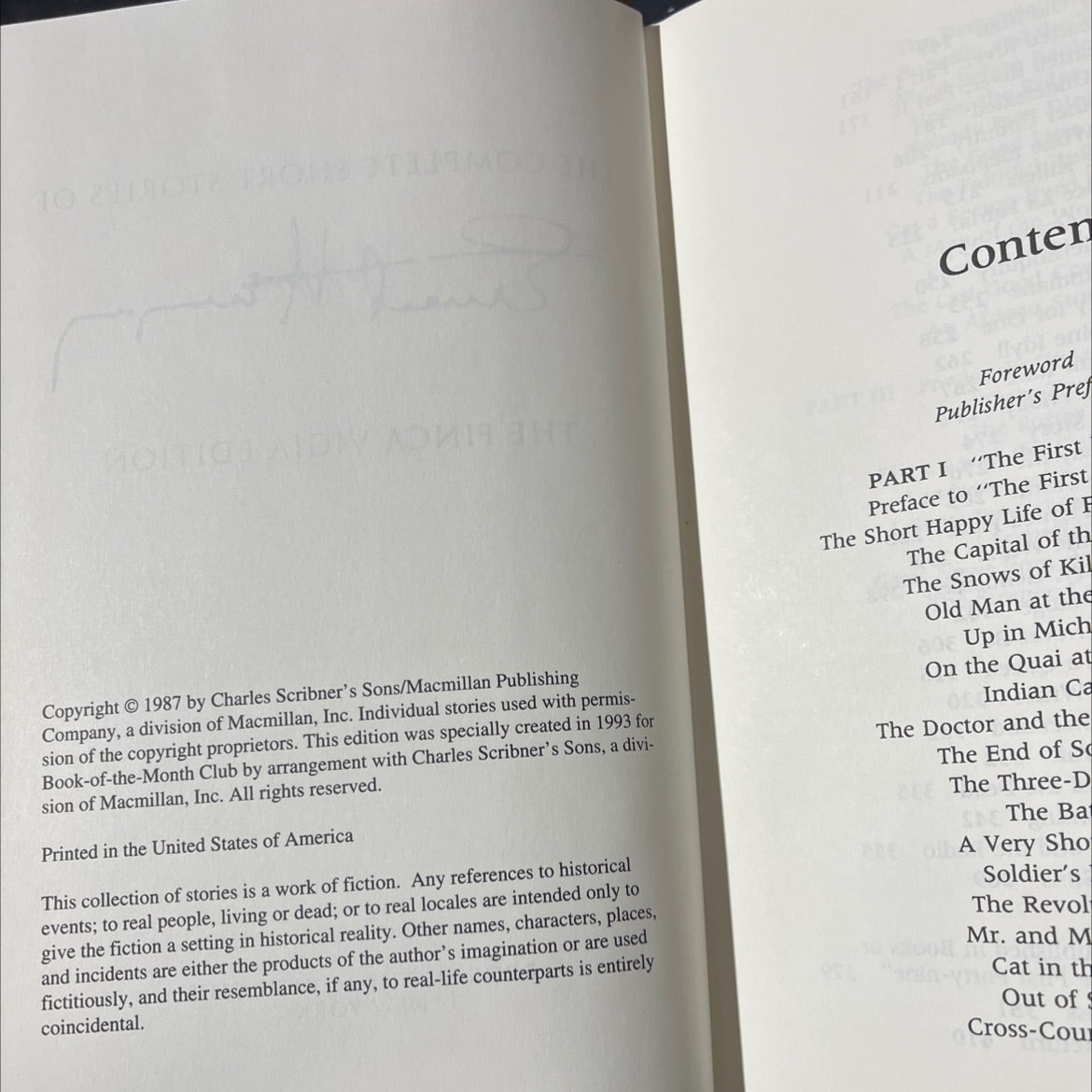 the complete short stories of the finca vigia edition book, by unknown, 1993 Hardcover image 3