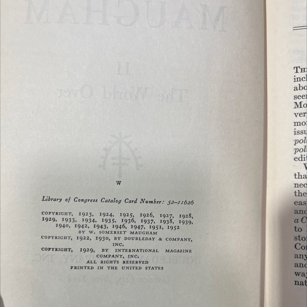 the complete short stories of w. somerset maugham ii the world over book, by w. somerset maugham, 1947 Hardcover image 3