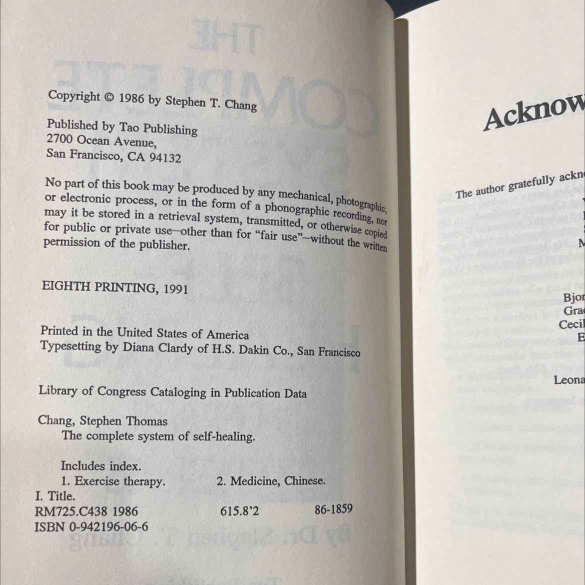 the complete system of self-healing internal exercises book, by Dr. Stephen T. Chang, 1991 Hardcover image 3