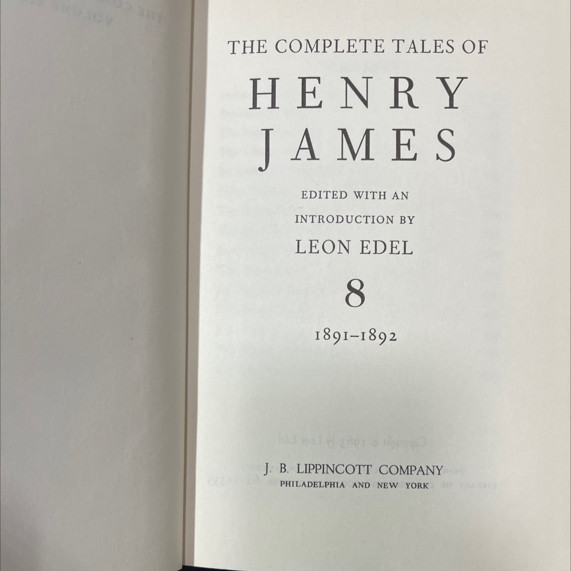 the complete tales of henry james book, by Henry James, 1892 Hardcover image 2