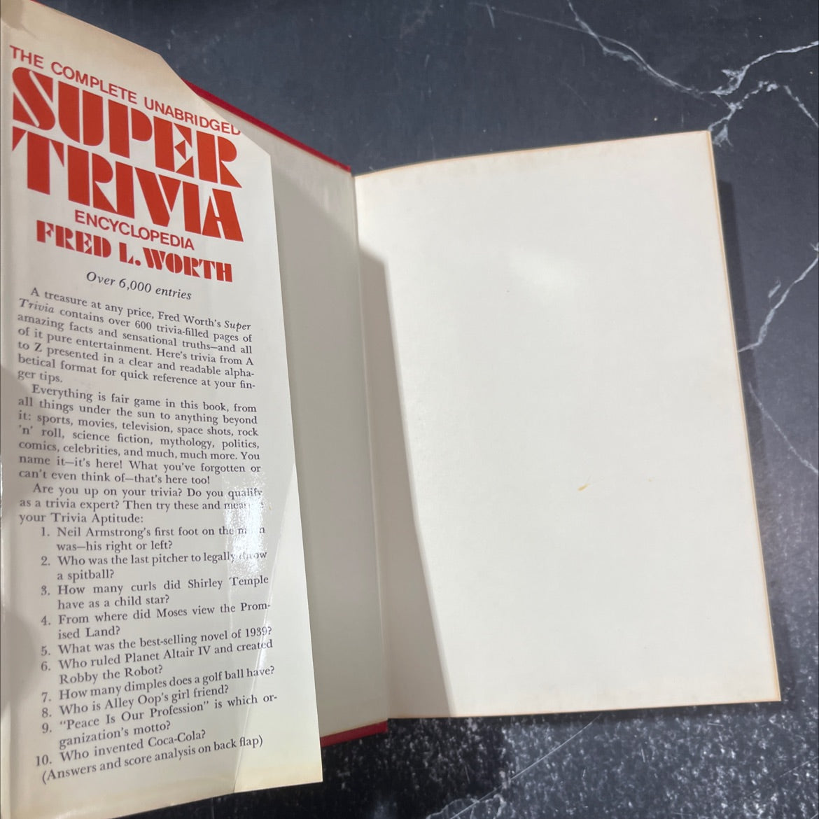 the complete unabriged super trivia encyclopedia book, by Fred L. Worth, 1979 Hardcover image 4