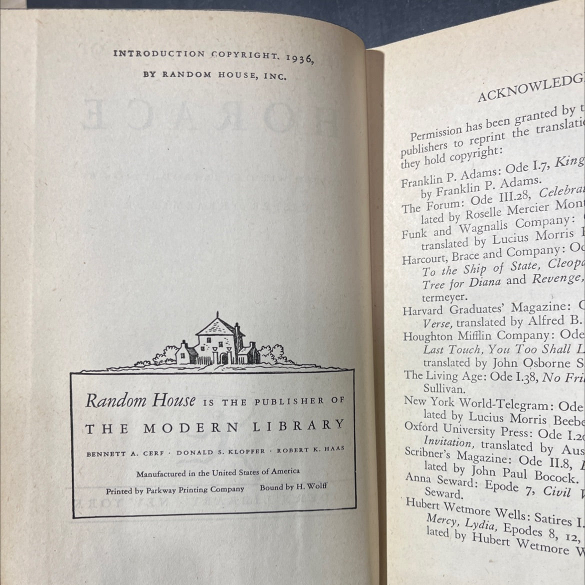 the complete works of horace book, by horace, 1936 Hardcover image 3