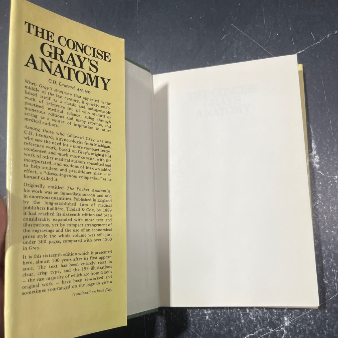 the concise gray's anatomy book, by c.h. leonard am, md, 1985 Hardcover image 4