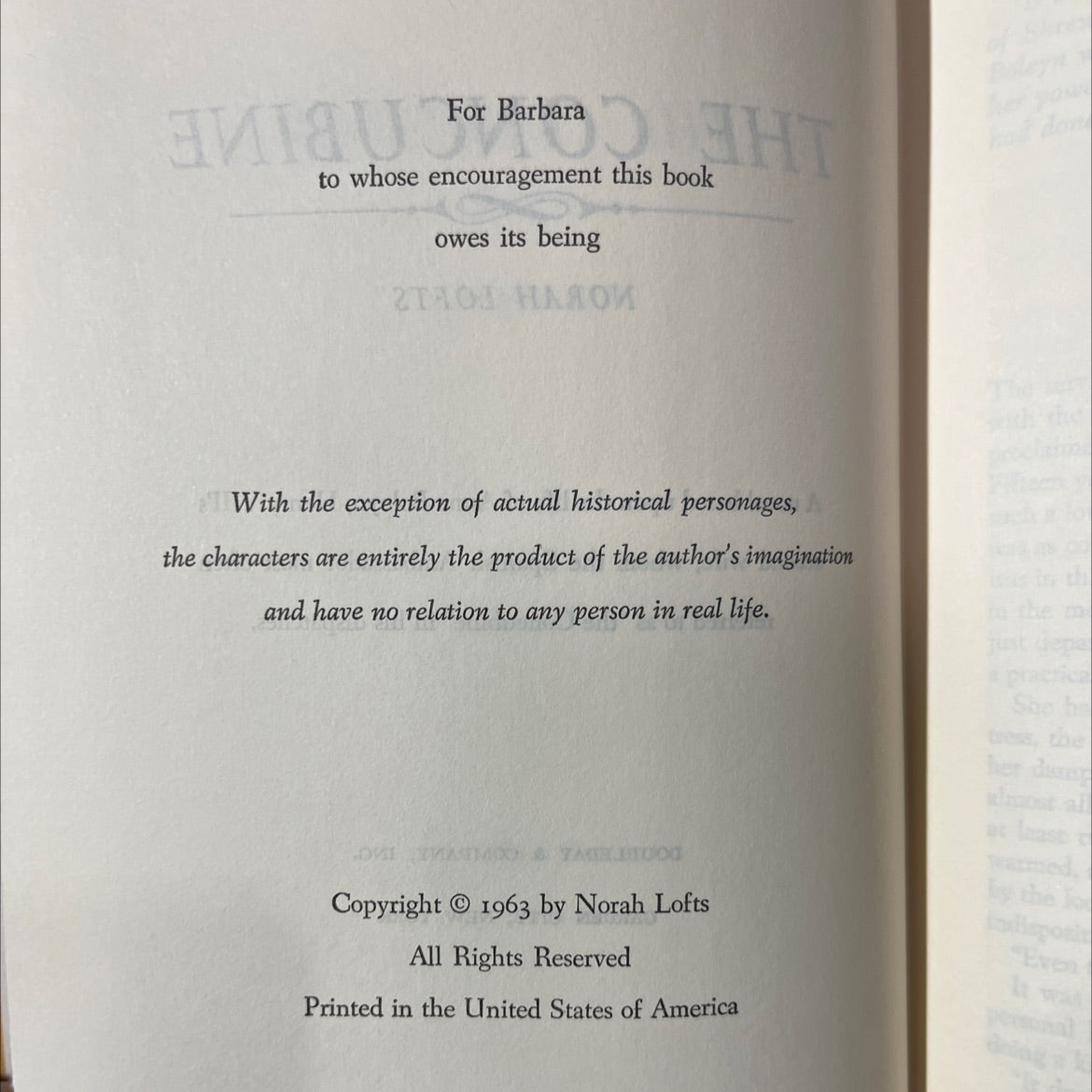 the concubine book, by norah lofts, 1963 Hardcover image 3