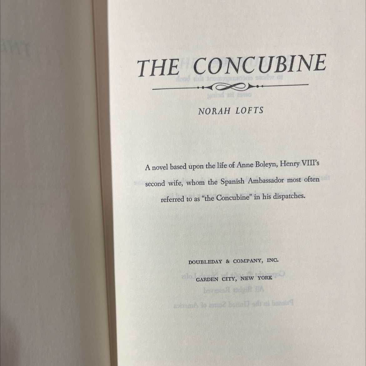 the concubine book, by norah lofts, 1963 Hardcover image 2