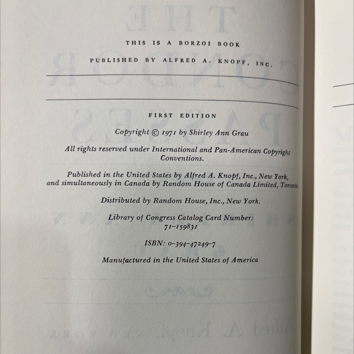 the condor passes book, by shirley grau, 1971 Hardcover image 3