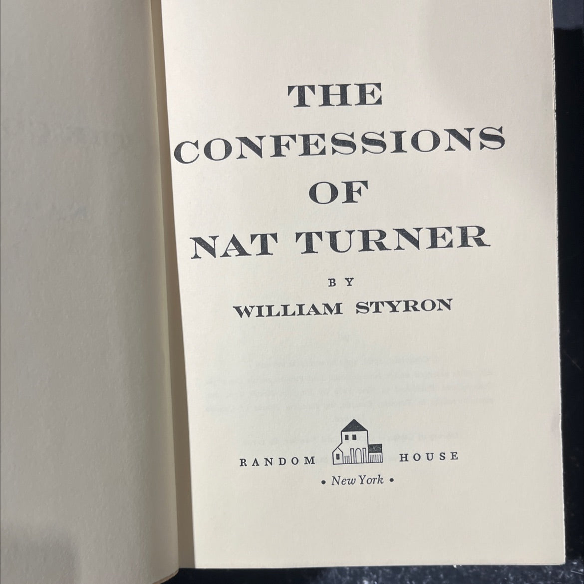 the confessions of nat turner book, by william styron, 1967 Hardcover image 2