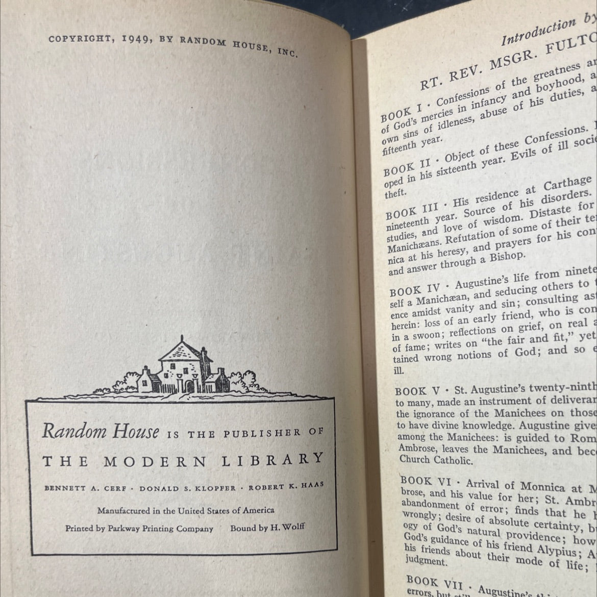 the confessions of saint augustine book, by saint augustine, 1949 Hardcover image 3