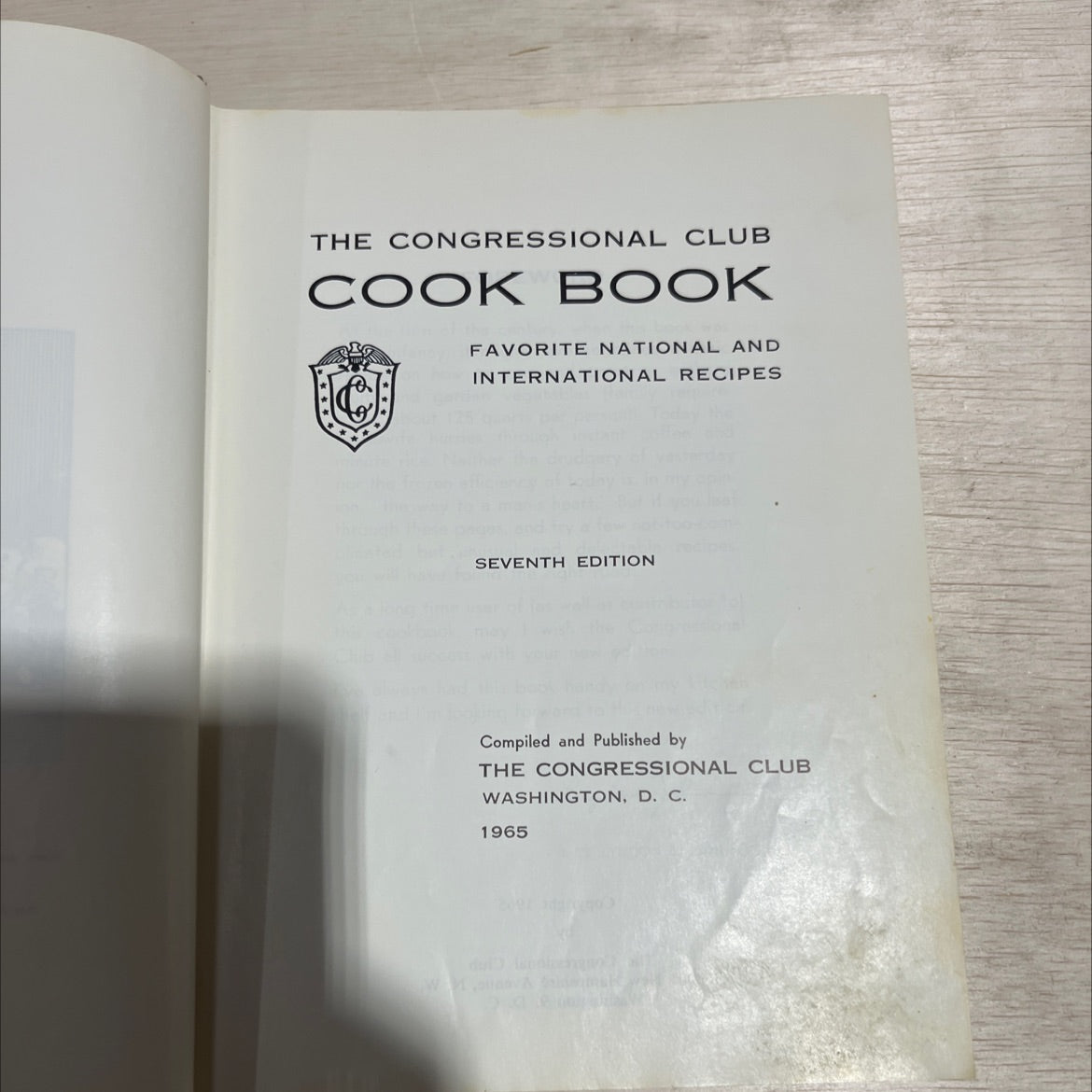 the congressional club cook book favorite national and international recipes seventh edition book, by the congressional image 2