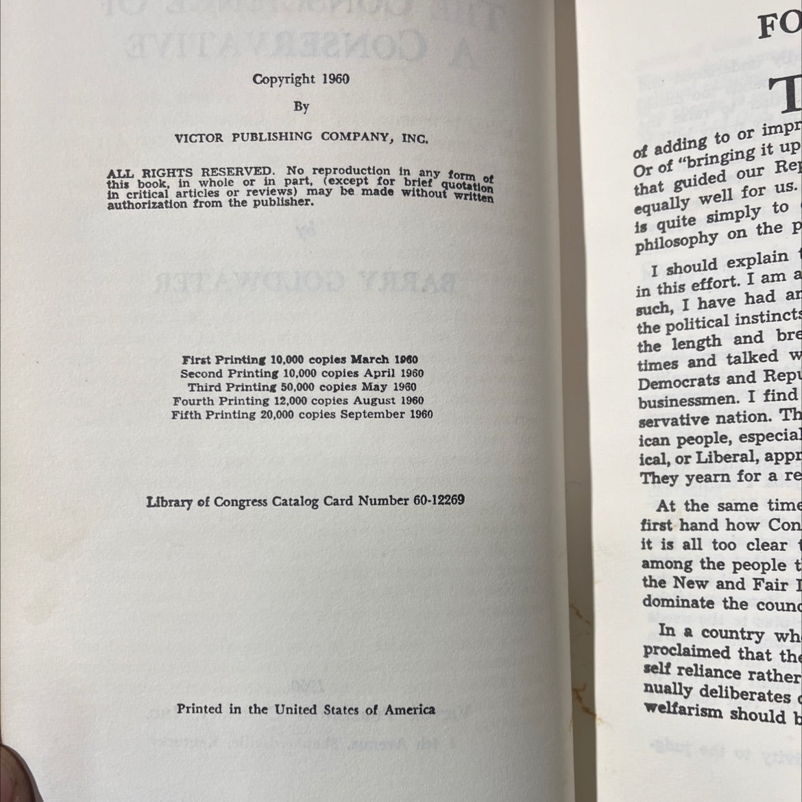 the conscience of a conservative book, by barry goldwater, 1960 Hardcover image 3