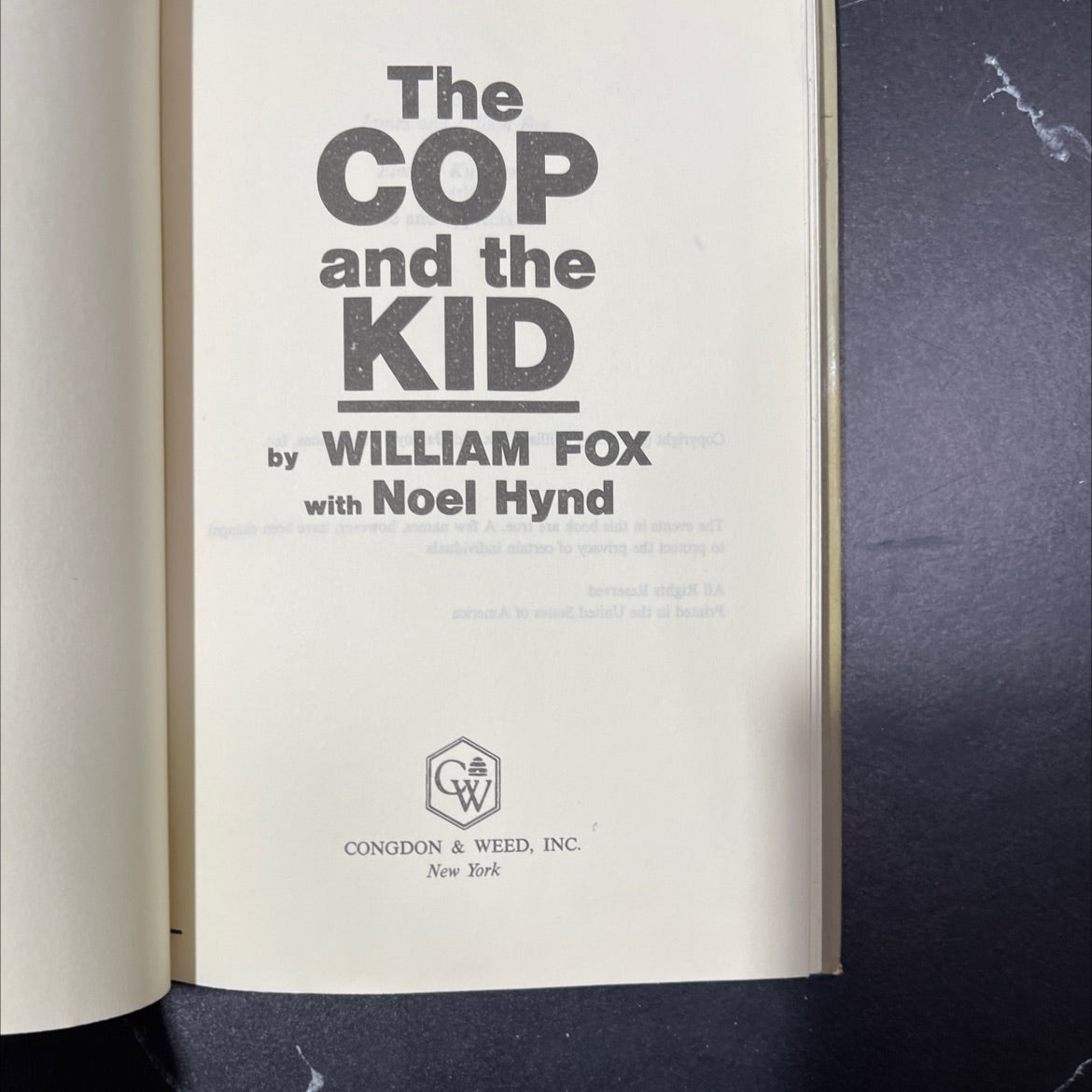 the cop and the kid book, by william fox, 1983 Hardcover, Vintage image 2