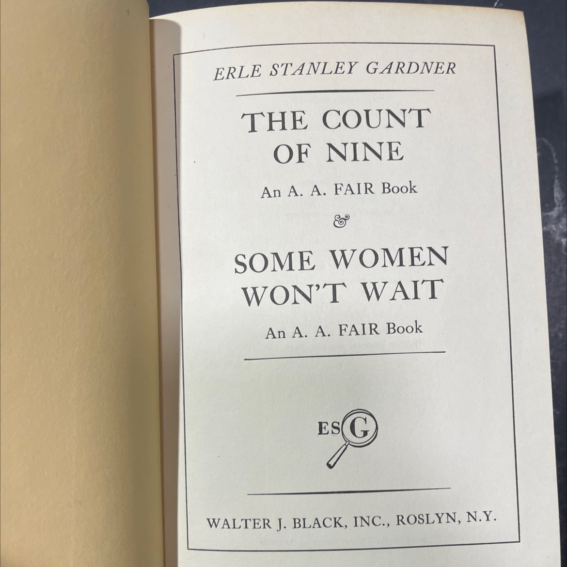 the count of nine & some women won't wait book, by erle stanley gardner, 1958 Hardcover image 2