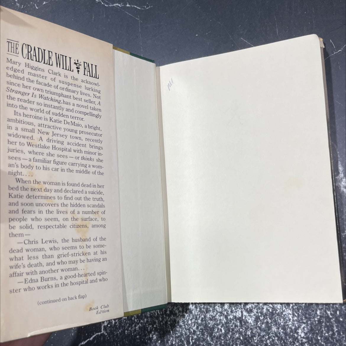 the cradle will fall book, by Mary Higgins Clark, 1980 Hardcover image 4