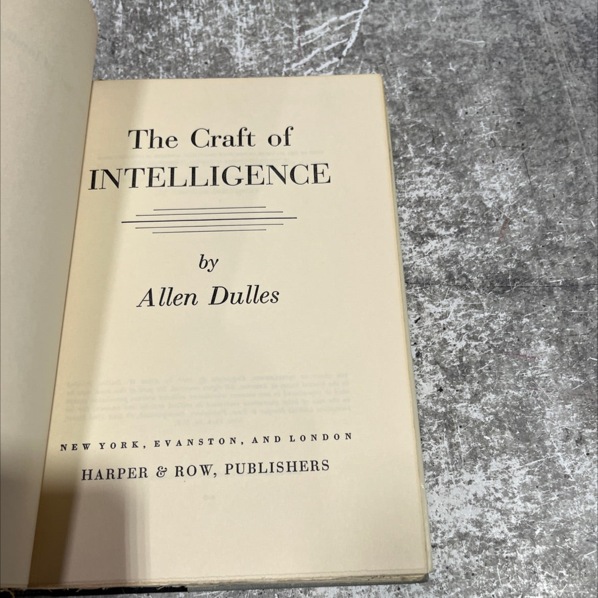 the craft of intelligence book, by Allen Dulles, 1963 Hardcover image 2