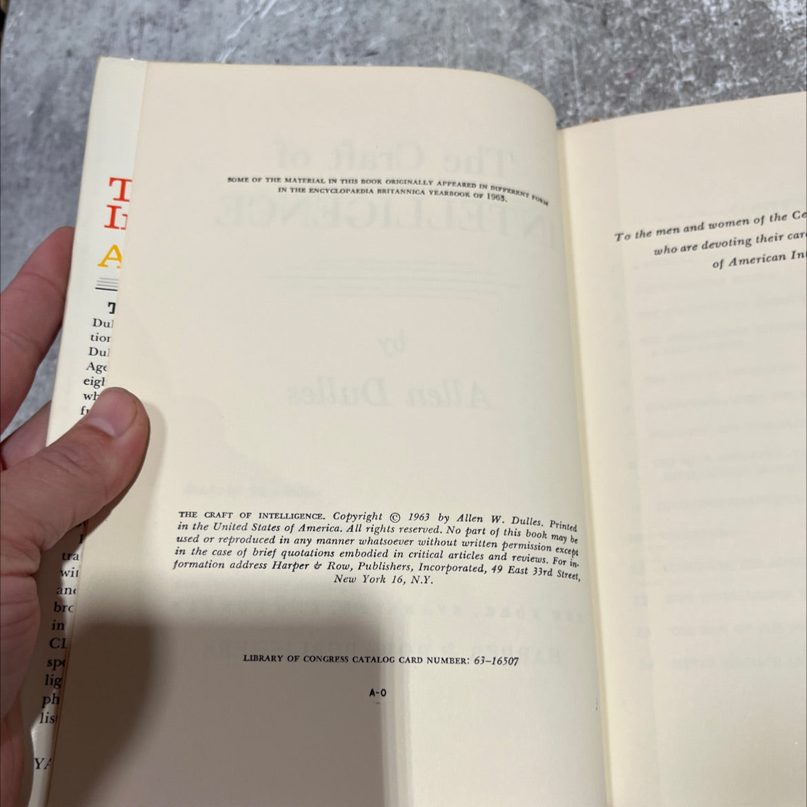 the craft of intelligence book, by Allen Dulles, 1963 Hardcover image 3
