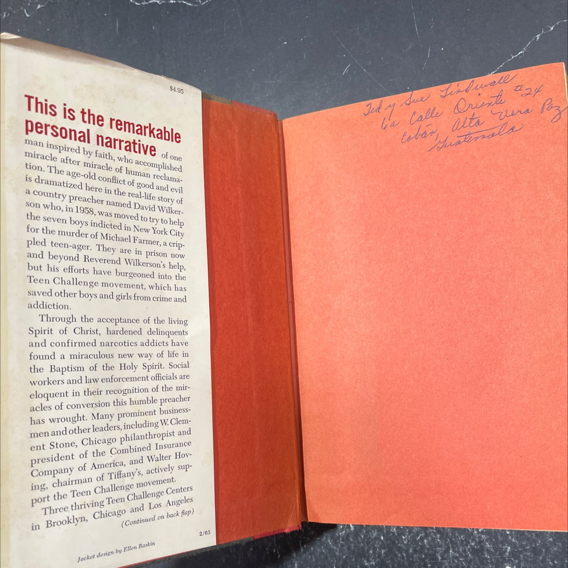 the cross and the switchblade book, by David Wilkerson, 1963 Hardcover image 4