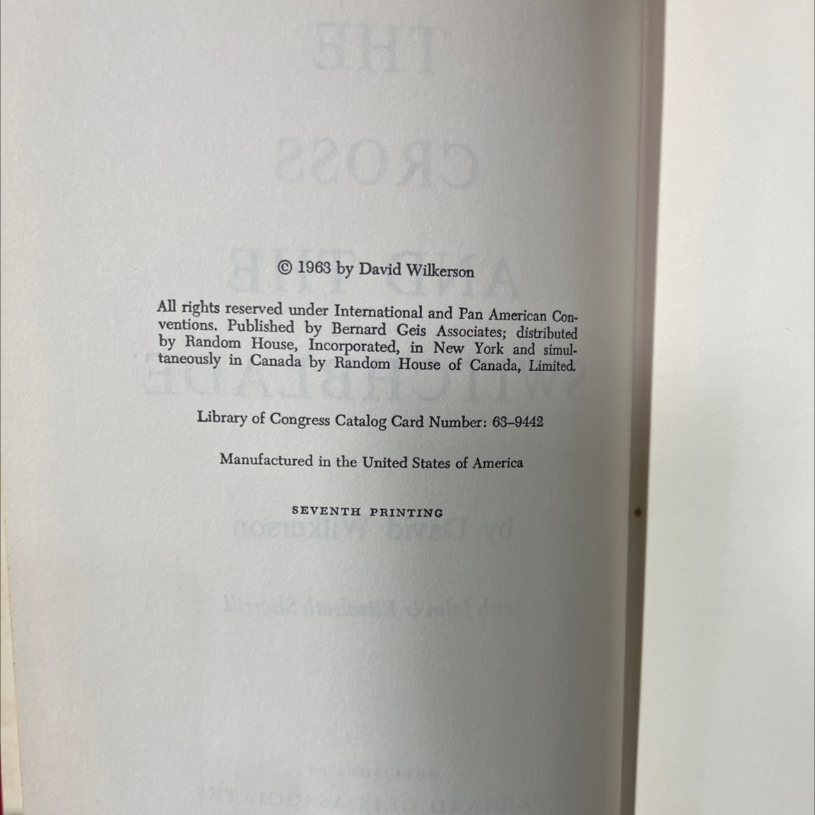 the cross and the switchblade book, by David Wilkerson, 1963 Hardcover image 3