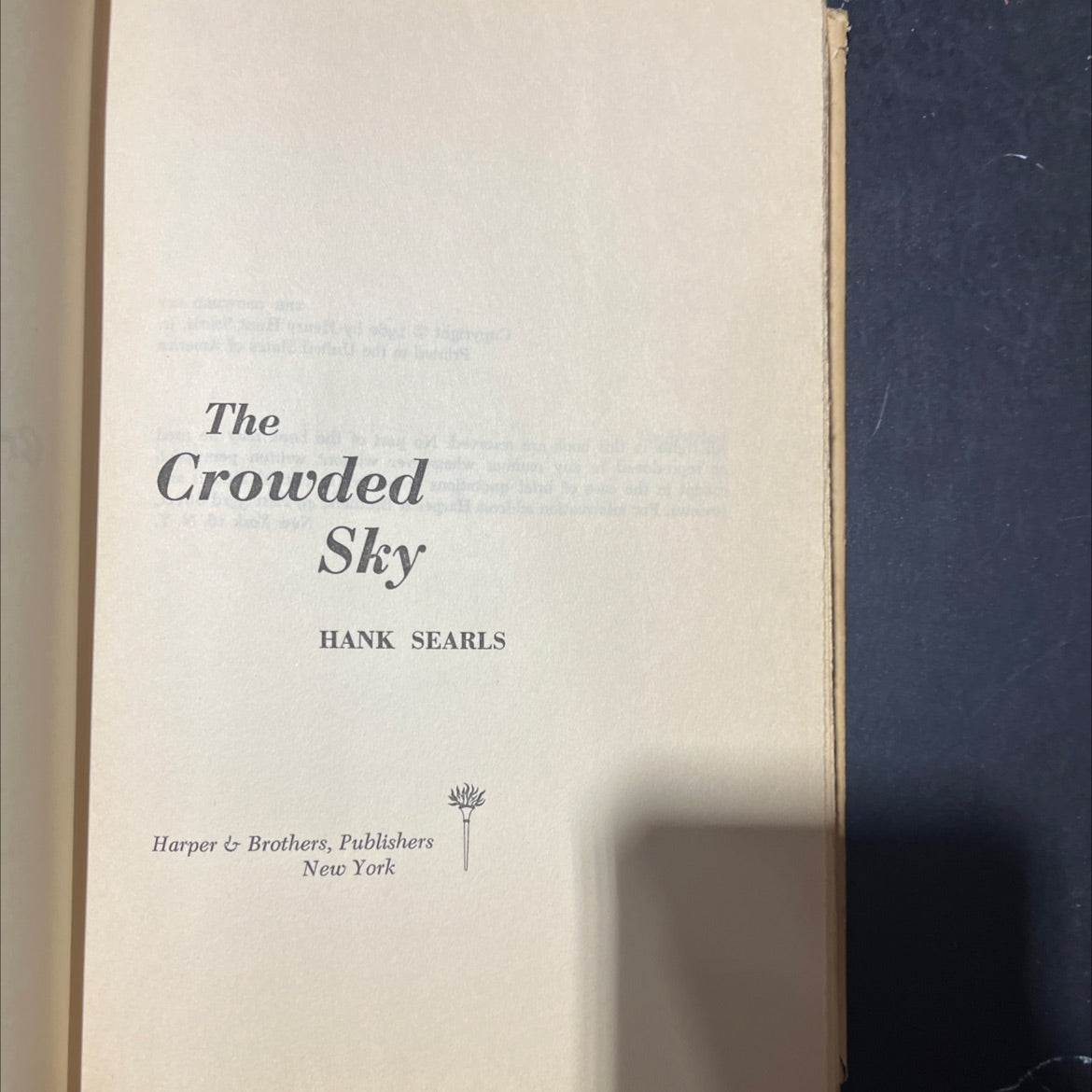 the crowded sky book, by hank searls, 1960 Hardcover image 2