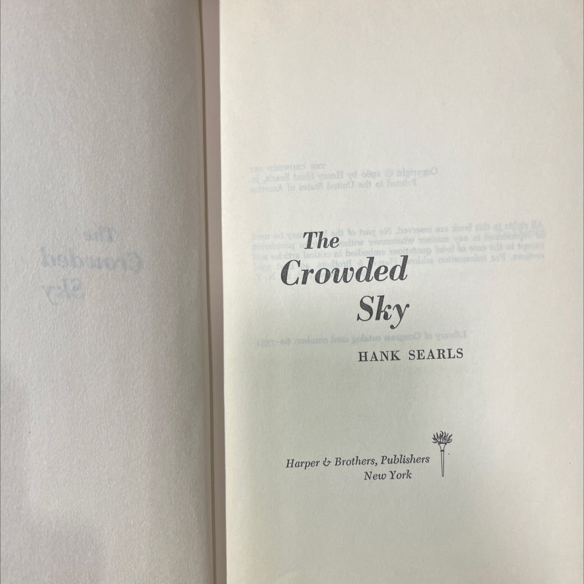the crowded sky book, by Hank Searls, 1960 Hardcover image 2