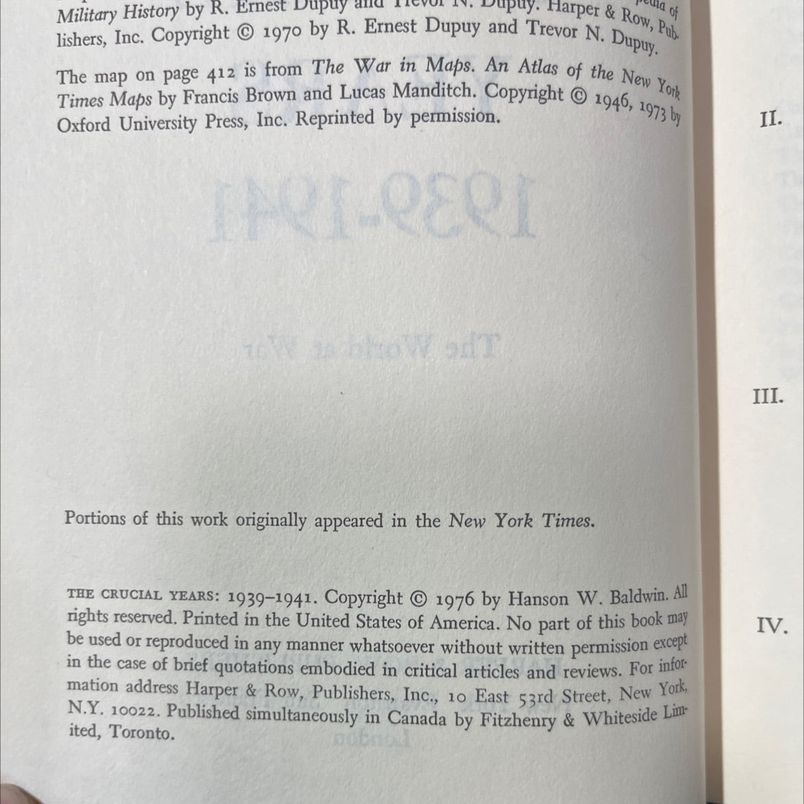 the crucial years: 1939-1941 book, by hanson w. baldwin, 1976 Hardcover image 3