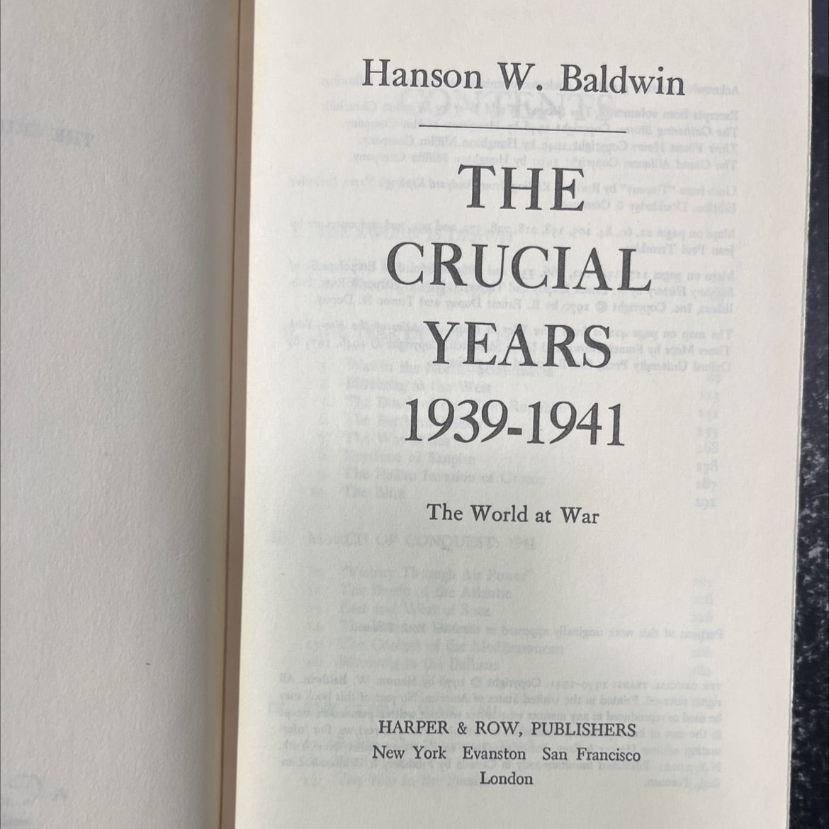 the crucial years: 1939-1941 book, by hanson w. baldwin, 1976 Hardcover image 2