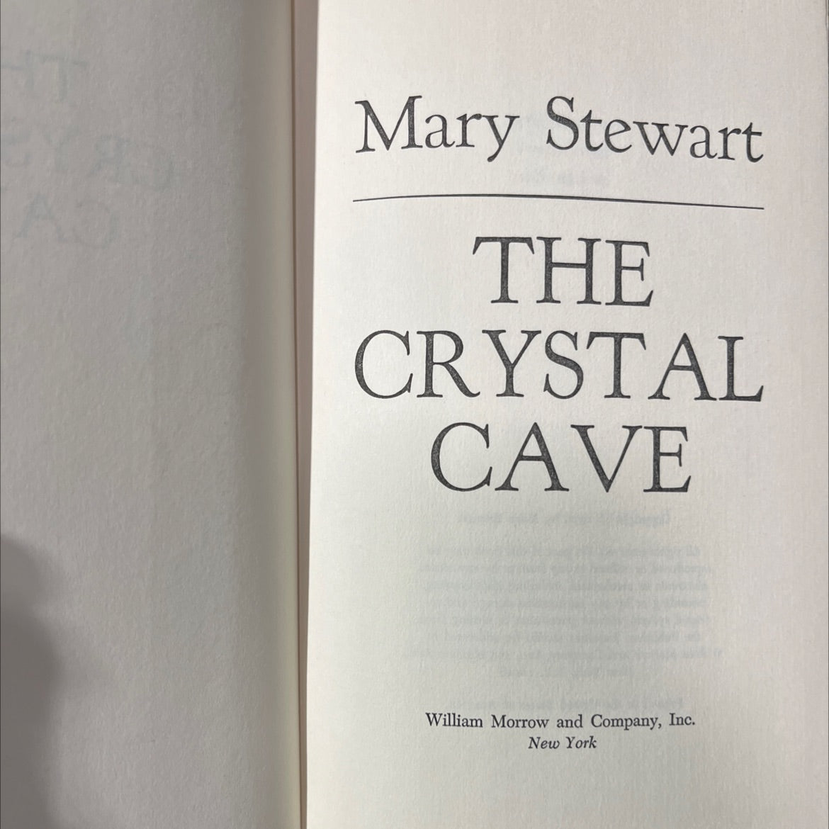 the crystal cave book, by Mary Stewart, 1970 Hardcover image 2