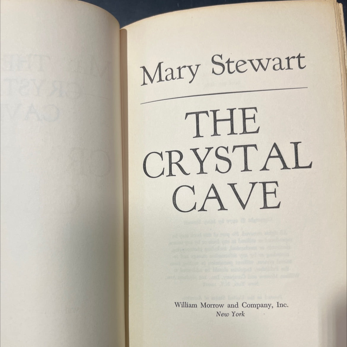 the crystal cave book, by Mary Stewart, 1970 Hardcover image 2
